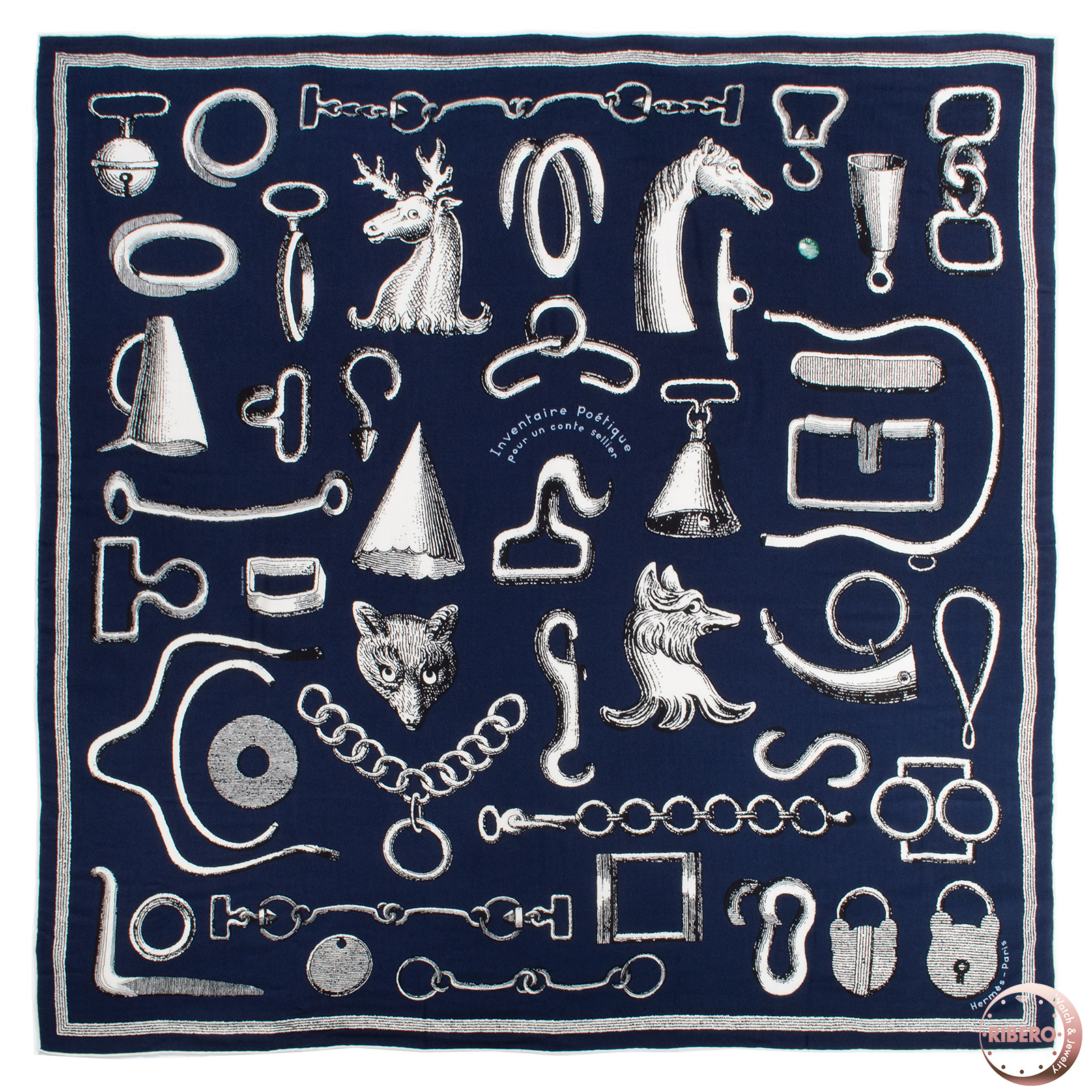 エルメス カレ140 Inventaire Poetique pour un Conte Sellier 鞍職人の誌的な目録 244193S 06 スカーフ カレジェアン　ストール　ショール　2025SS