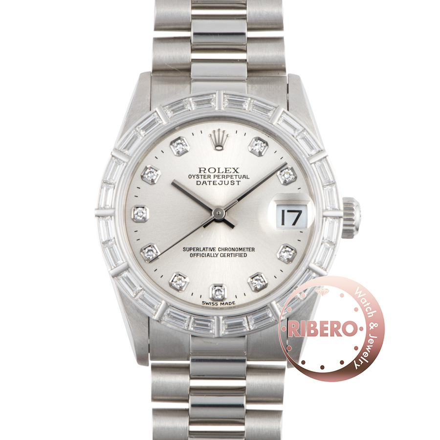 ロレックス デイトジャスト 78266G W番 Pt バケッドダイヤ