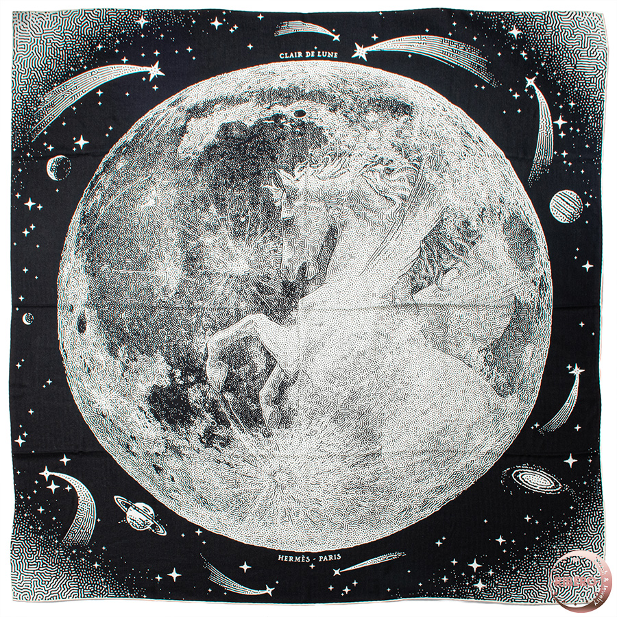 エルメス カレジェアン Clair de lune クレール ドゥ リュンヌ 243430S 07 スカーフ ショール ストール カレ140 カシシル 2023AW