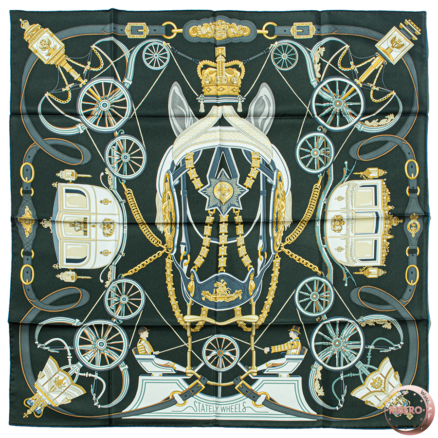 エルメス カレ90 Stately Wheels ステイトリー ホイールズ 004163S 05 スカーフ