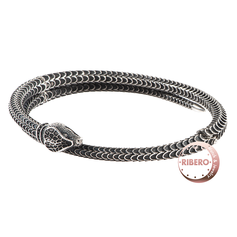 グッチ ガーデン シルバー スネーク バングル ブレスレット