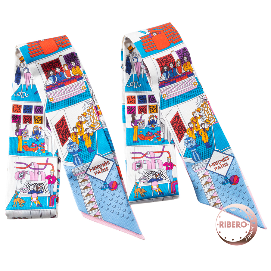 エルメス La Maison Des Carrres メゾン デ カレ 2本セット 062941S 15 ツイリー スカーフ