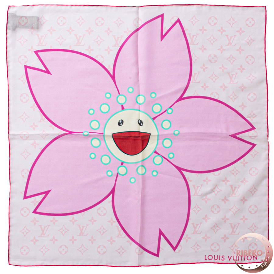 ルイ・ヴィトン LV × TM カレ55･チェリーブロッサム M96088 スカーフ 日本限定 村上隆