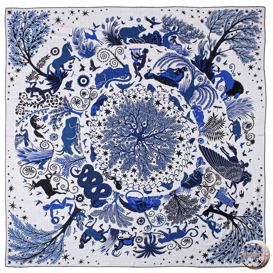 エルメス カレジェアン Sous le Charme d'Orphee オルフェウスの魅力に誘われて 244177S 09 スカーフ ショール ストール カレ140 