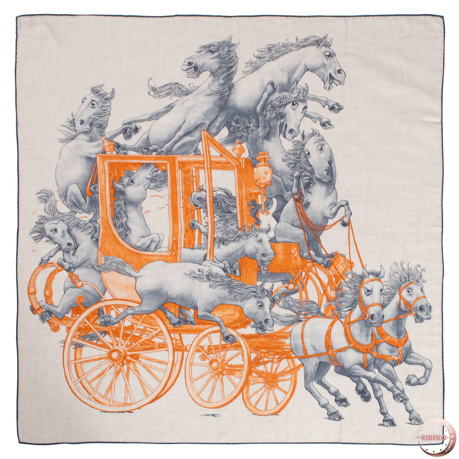 エルメス カレ100 Grand Carrosse Royal グラン キャロス ロワイヤル 103840T 08 スカーフ