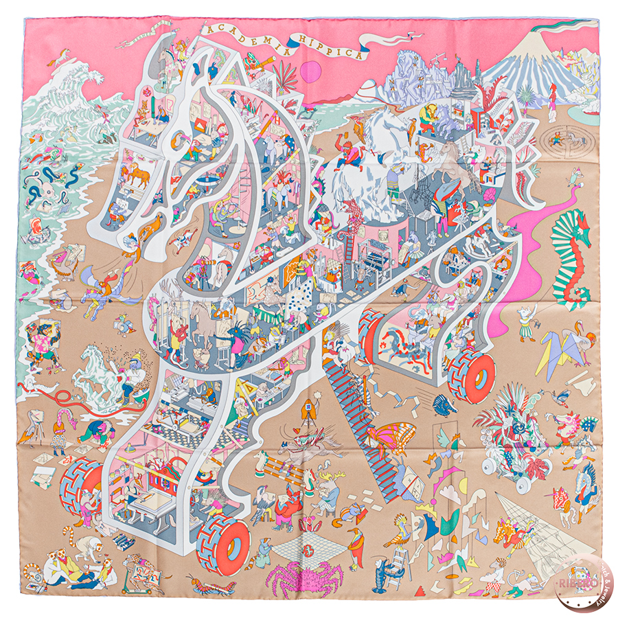 エルメス カレ90 Academia Hippica アカデミア イピカ 004281S 06 スカーフ 2025AW