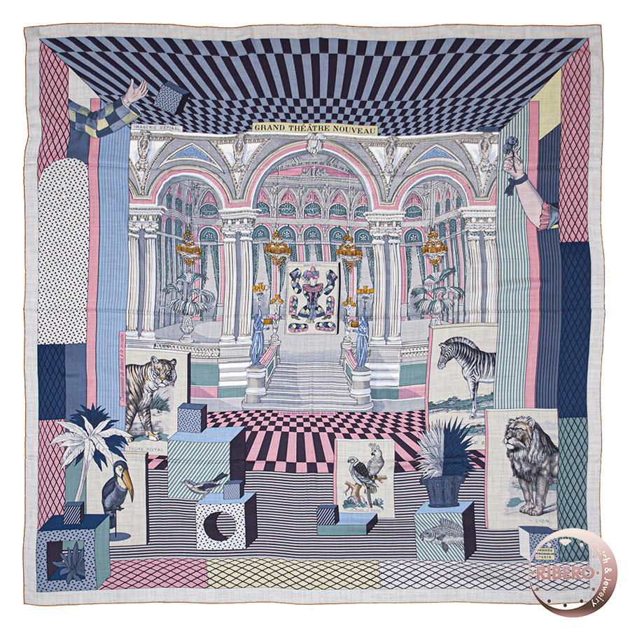 エルメス カレジェアン Grand Theatre Nouveau グラン・テアトル・ヌーヴォー スカーフ
