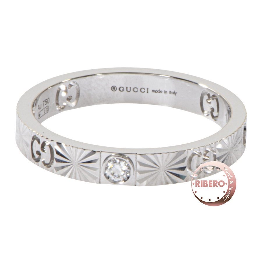 グッチ 〔アイコン〕ダイヤモンド付き 18K ハート  リング・指輪