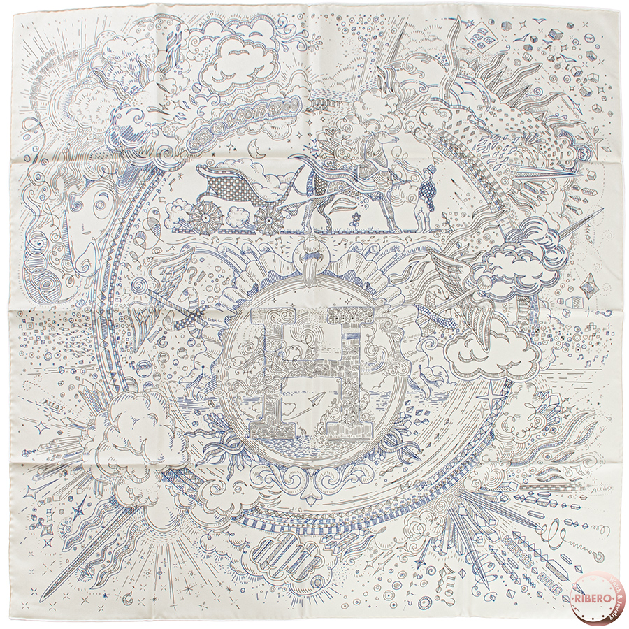 エルメス カレ90 Please Hold The Line プリーズ ホールド ザ ライン 004187S 16 スカーフ