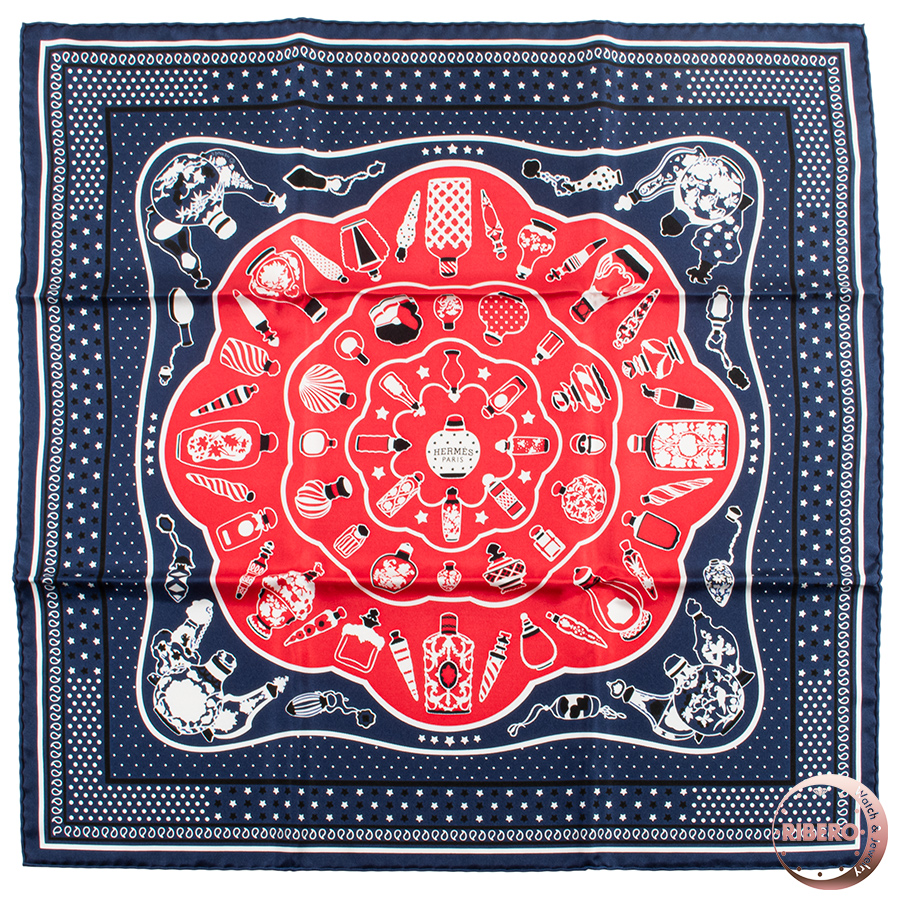 エルメス カレ55 Les flacons Bandana 香水瓶 バンダナ 043157S 10 スカーフ