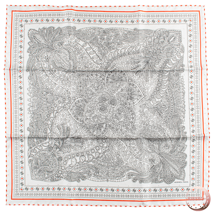 エルメス カレ55 Le Jardin de la Maharani Bandana マハラニの庭 バンダナ 043998S 02 スカーフ