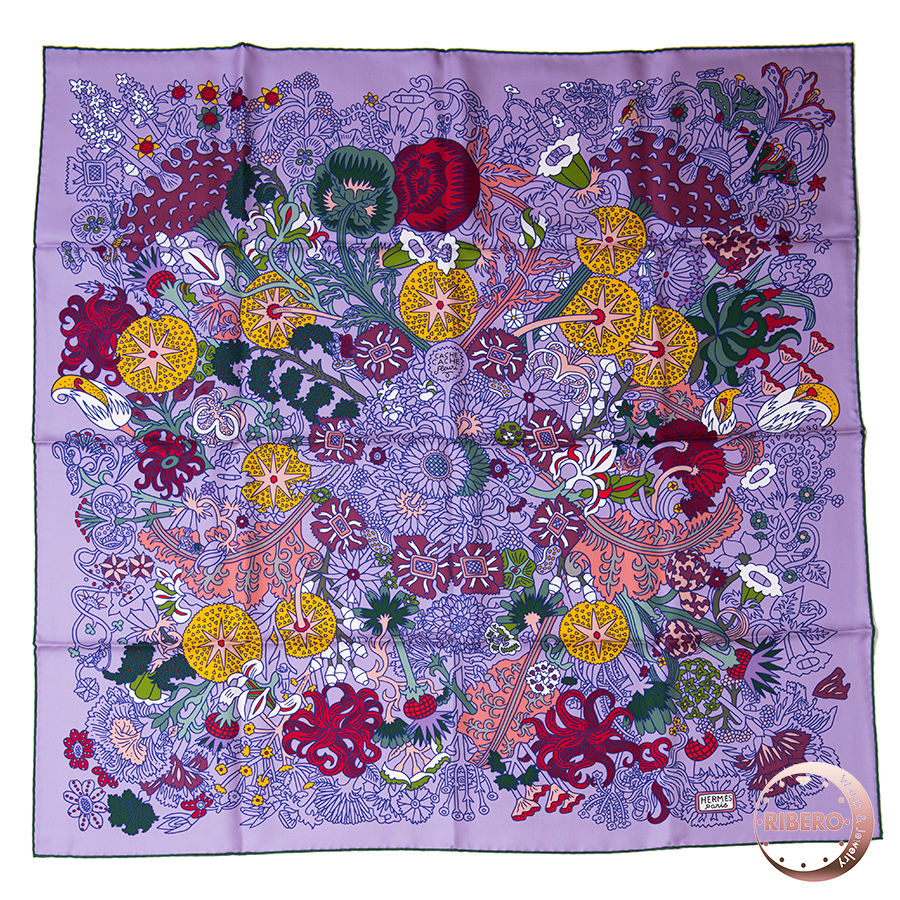 エルメス 「Cache Cache Fleuri(カシュ・カシュ・フルリ)」 スカーフ