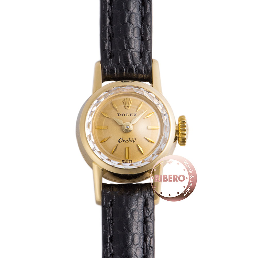 ロレックス カットガラス オーキッド アンティーク K18YG 手巻