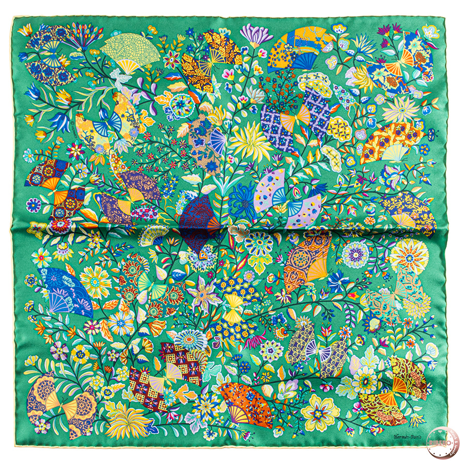 エルメス カレ45 Fleurs et papillons de Tissus 花咲く織物 892786S 08 スカーフ ガブロッシュ