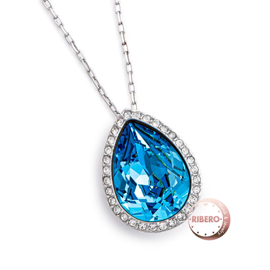 スワロフスキー ラインストーン ペンダント ドロップモチーフ ネックレス