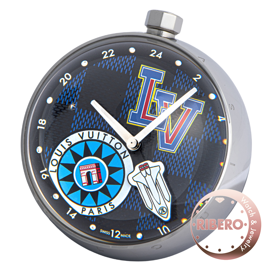 ルイ・ヴィトン タンブール テーブルクロック  ワールドツアーGMT Q1Q010 置時計