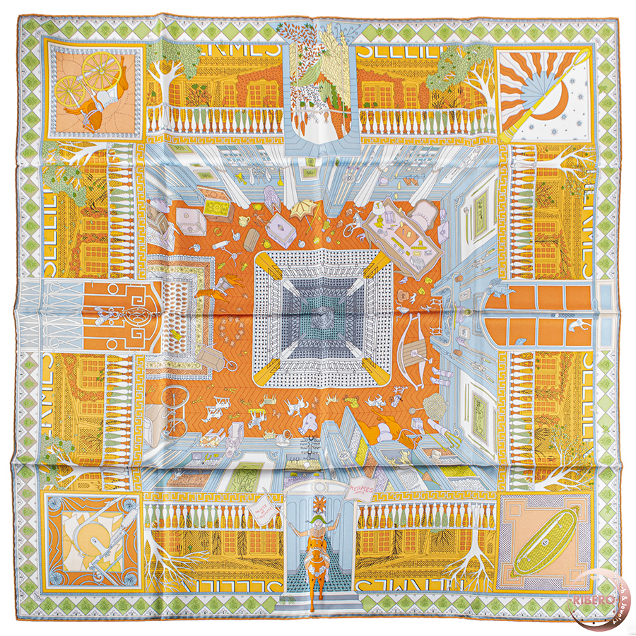 エルメス カレ90 Objets de Curiosite オブジェ・ドゥ・キュリオジテ 003757S 09 スカーフ 2022AW