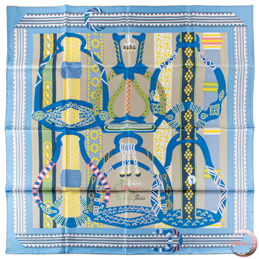 エルメス カレ90　Fantaisie d'Etriers 鐙の幻想 003921S 19 スカーフ 2022AW ソルド品