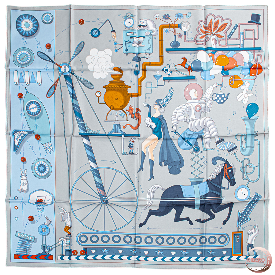 エルメス カレ90 Tea for Two ティー フォー トゥー 003968S 02 スカーフ