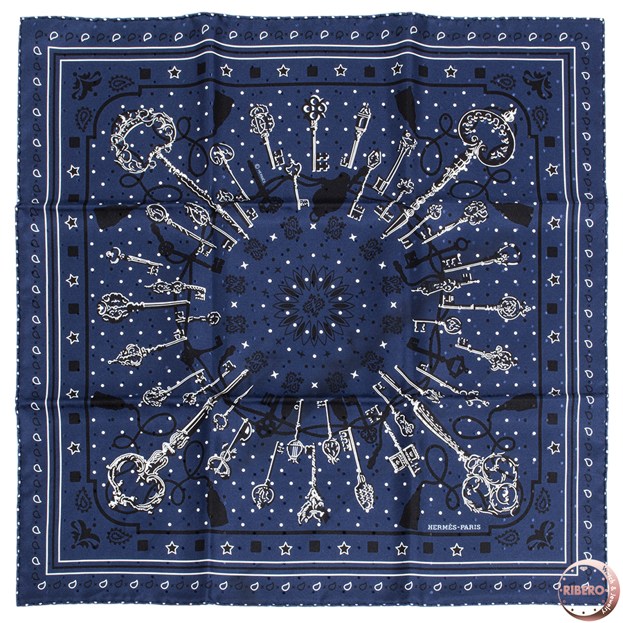 エルメス カレ55 Les Cles Bandana レ・クレ・バンダナ 043984S 07 スカーフ