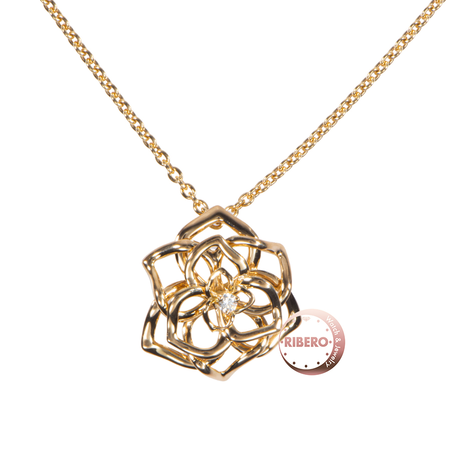 ピアジェ ローズ ネックレス ペンダント 1Pダイヤ