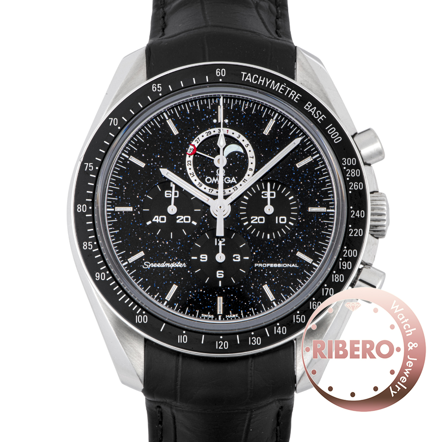 オメガ スピードマスター プロフェッショナル ムーンフェイズ 311.33.44.32.01.001 アベンチュリンダイヤル