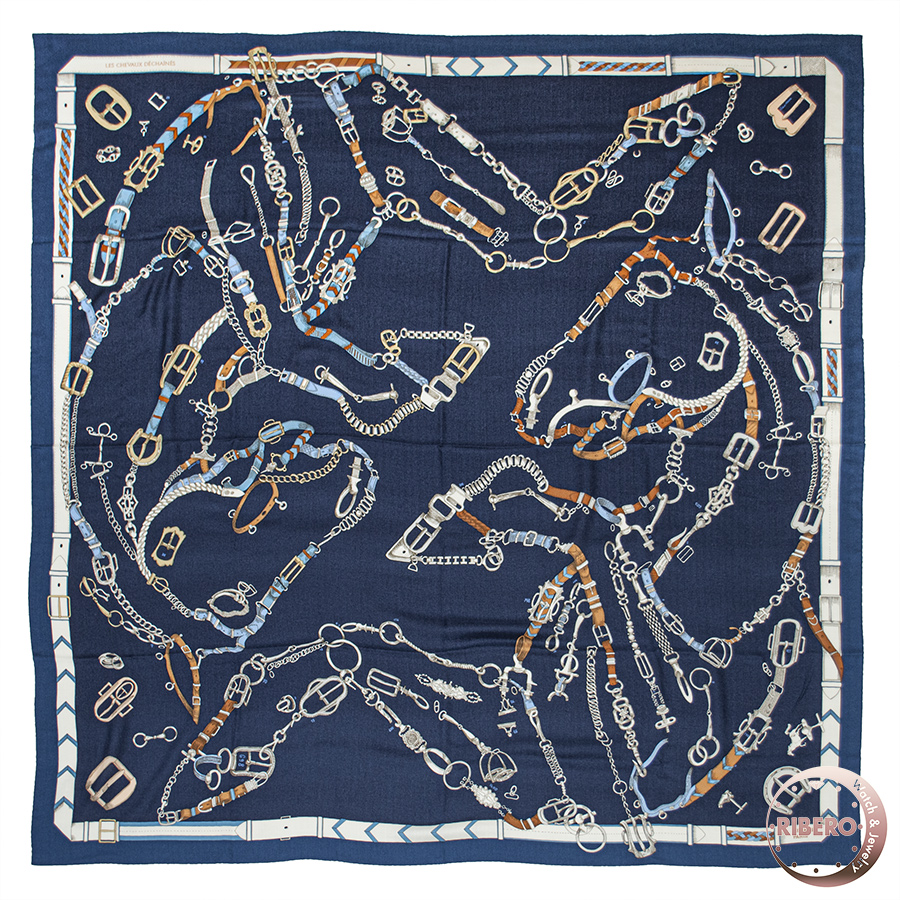 エルメス カレジェアン Chevaux Dechaines シュヴォー デシェネ 244096S 15 ショール カレ140 2024SS