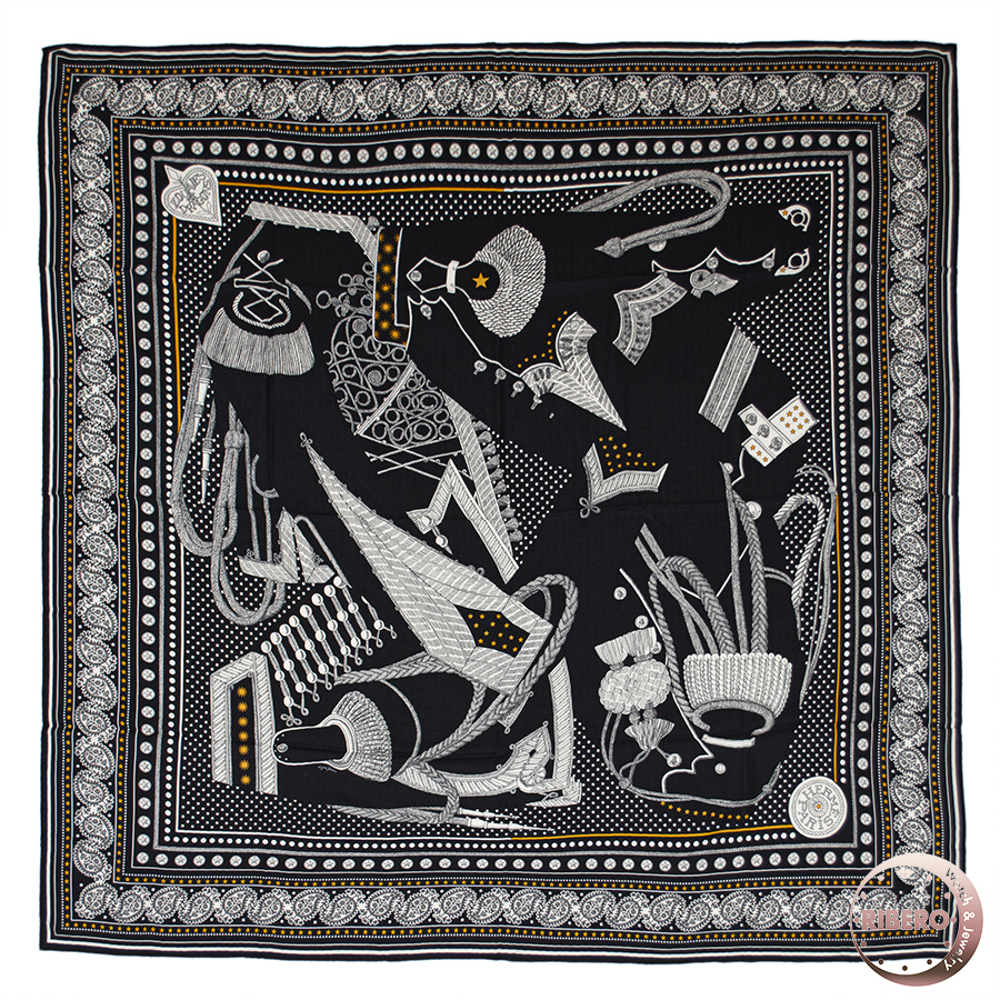 エルメス カレジェアン Zouaves et Dragons ズアヴとドラゴン 244048S 03 スカーフ ショール ストール カレ140 カシシル