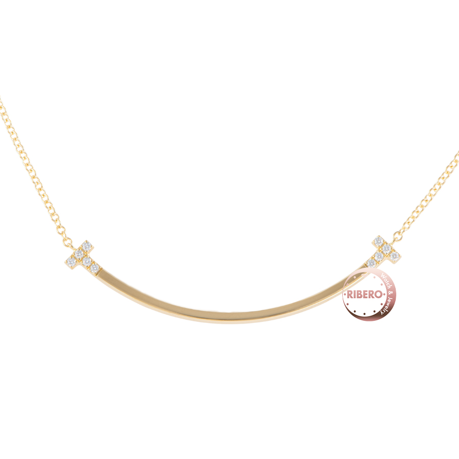 ティファニー Tスマイル ペンダント スモール ネックレス ダイヤモンド