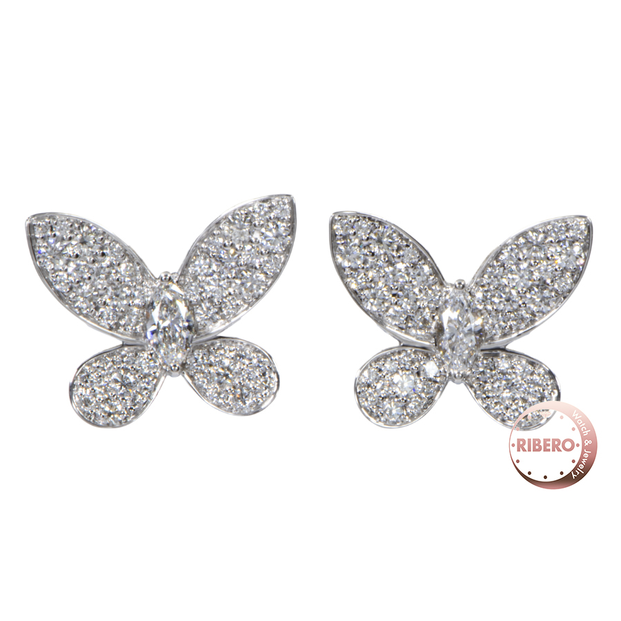 グラフ パヴェ バタフライ ダイヤモンド スモール スタッド イヤリング RGE1152 ピアス