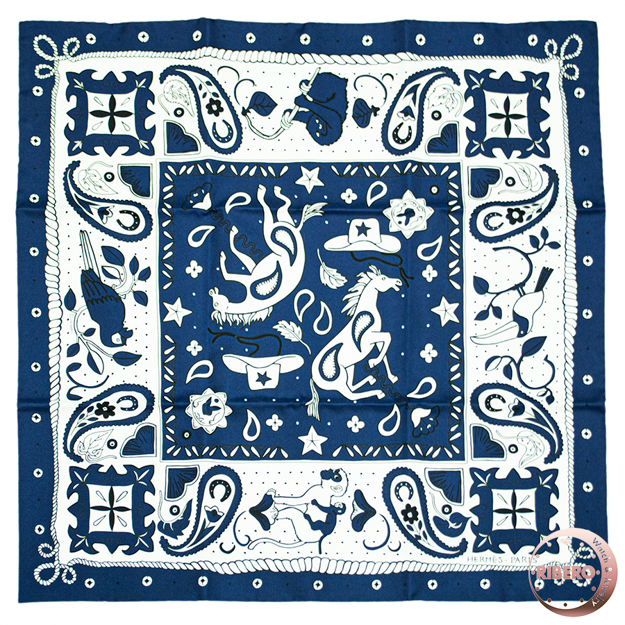 エルメス カレ55 Animaux Bandana アニマル バンダナ 044100S 01 スカーフ