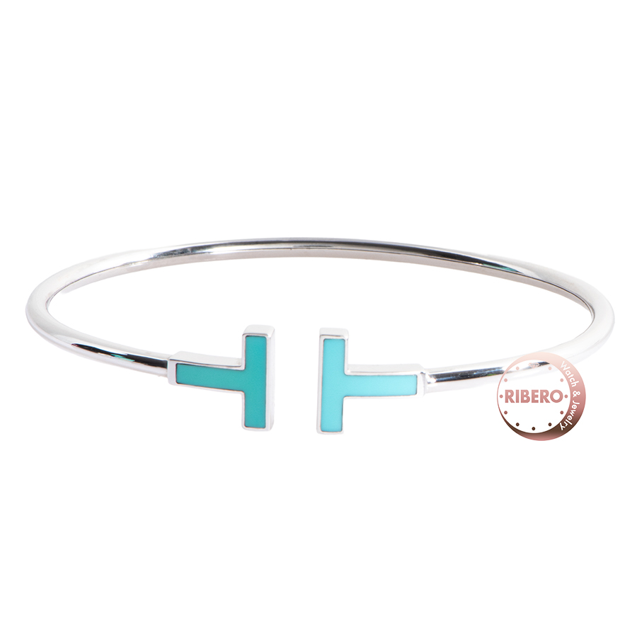 ティファニー T ターコイズ ワイヤー ブレスレット バングル