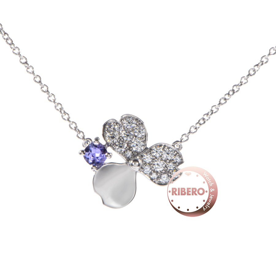 ティファニー ペーパーフラワー ダイヤモンド タンザナイト フラワー ネックレス