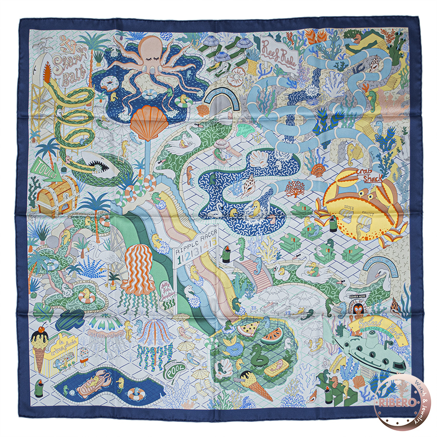 エルメス カレ90 Double face Splash Park ダブルフェイス スプラッシュパーク 903806S 02 スカーフ