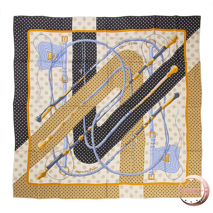 エルメス カレ140 カレジェアン  Clic-Clac a Pois クリック・クラック・ドット 432676S 04 ショール