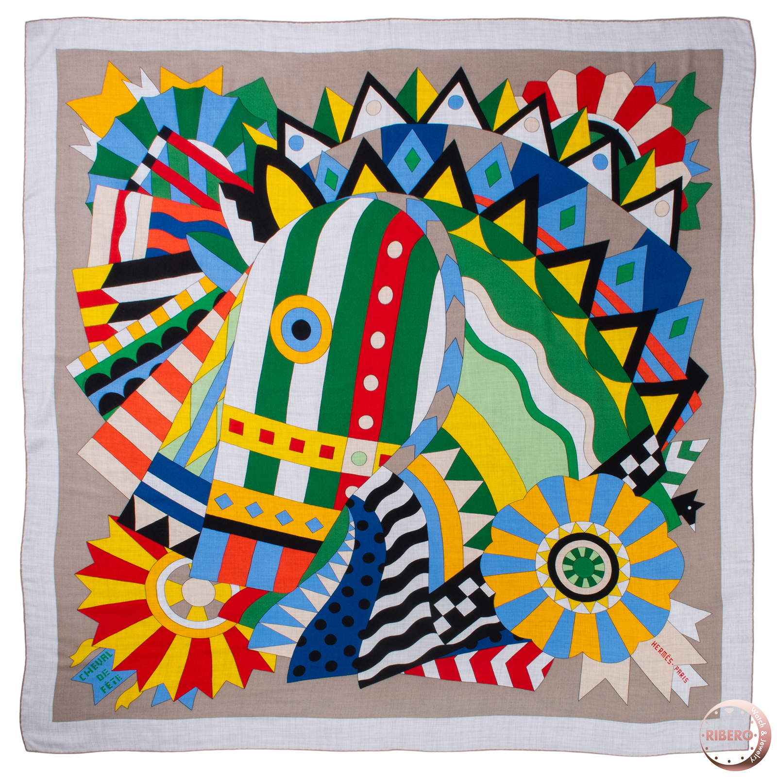 エルメス カレ140 Cheval de Fete シュヴァル・ドゥ・フェット 243748S 03 スカーフ カレジェアン