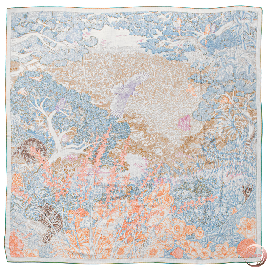 エルメス カレジェアン Retour a la Nature 自然回帰 243854S 03 スカーフ ストール ショール　カレ140