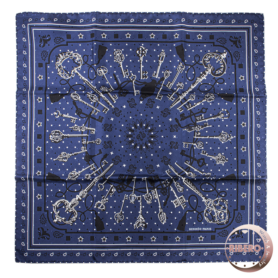 エルメス カレ55 Les Cles Bandana レ・クレ・バンダナ スカーフ