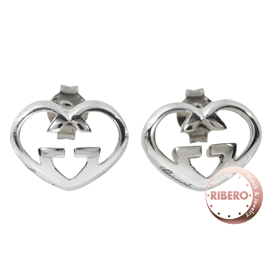 グッチ インターロッキングG ハート ピアス イヤリング