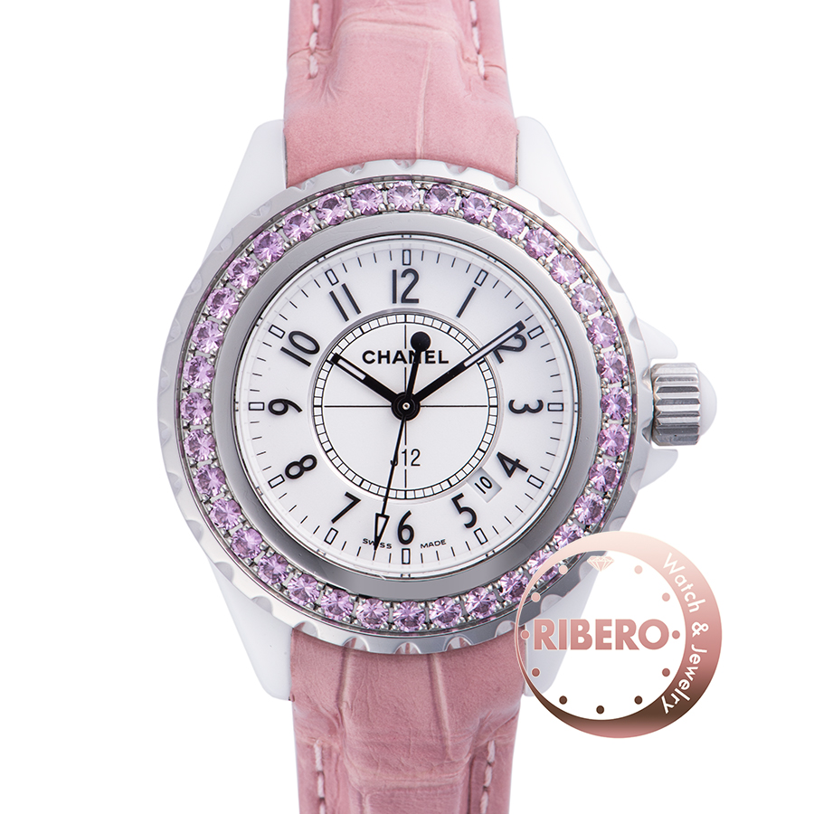 シャネル J12 H1336 ピンクサファイヤベゼル