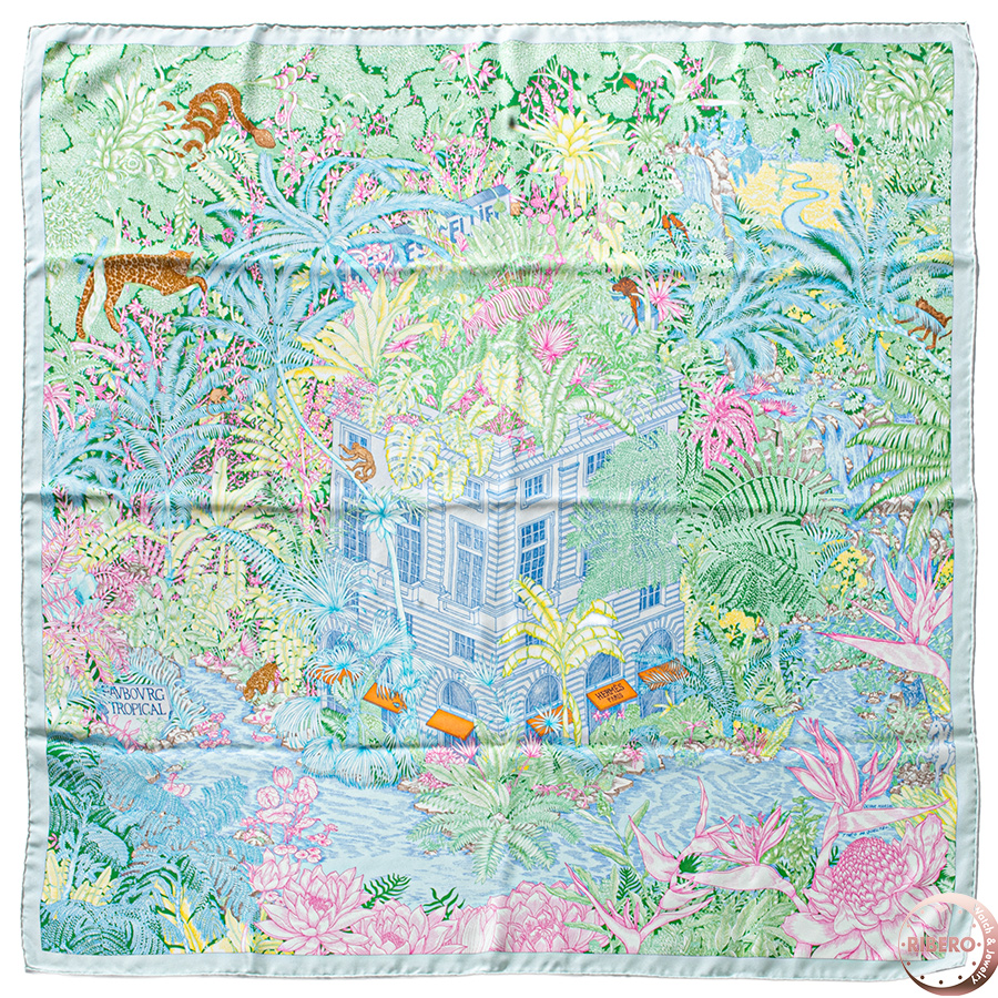 エルメス カレ90 Faubourg Tropical フォーブル トロピカル 073602S 06 スカーフ カレウォッシュ 2021SS
