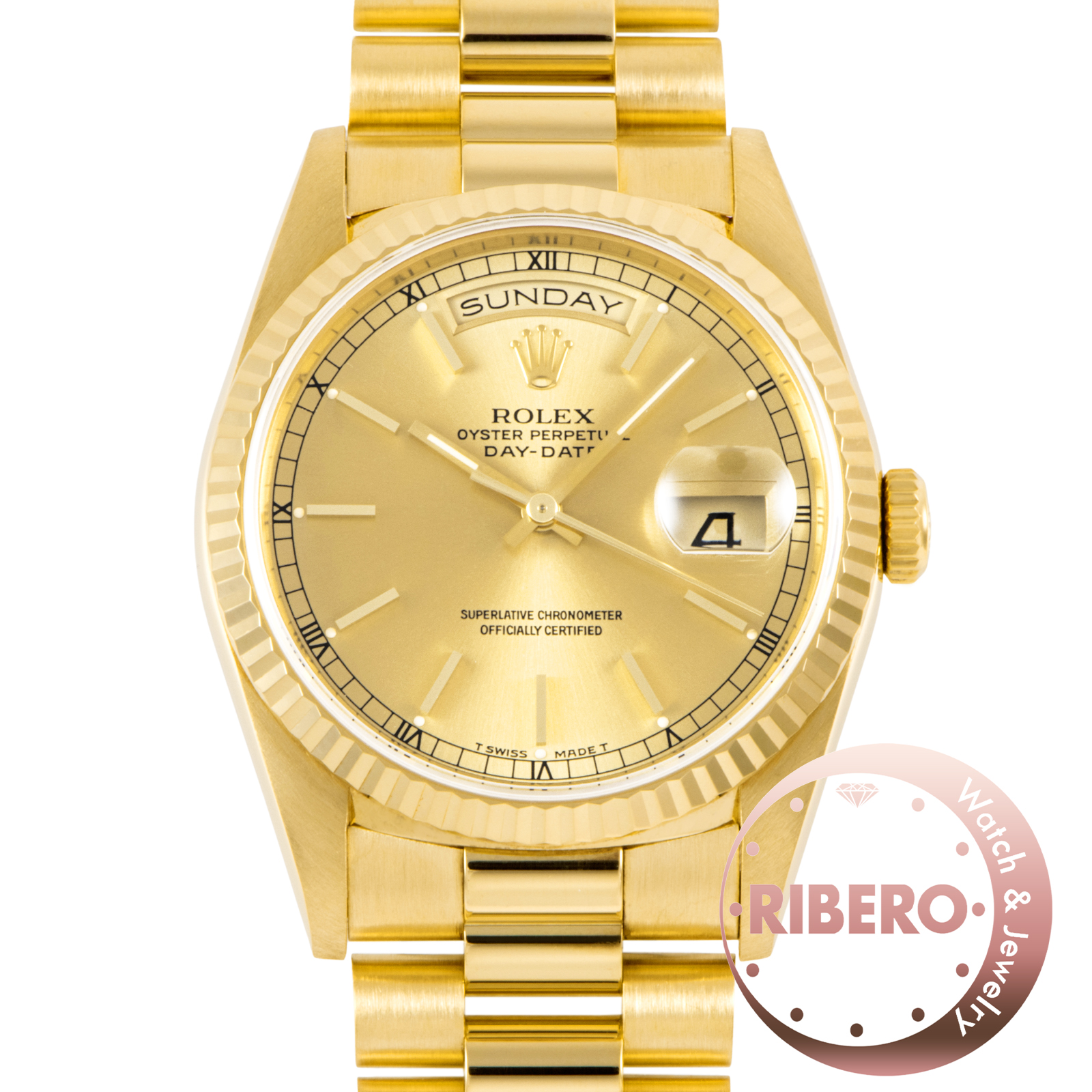 ロレックス デイデイト 18238 L番 Tritium 裏蓋シール付き