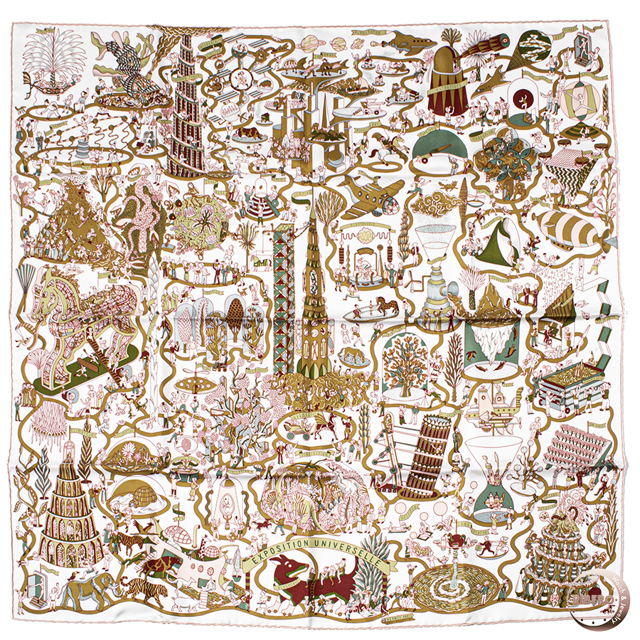 エルメス カレ90 Exposition Universelle 万国博覧会 003536S 11 スカーフ 2020AW
