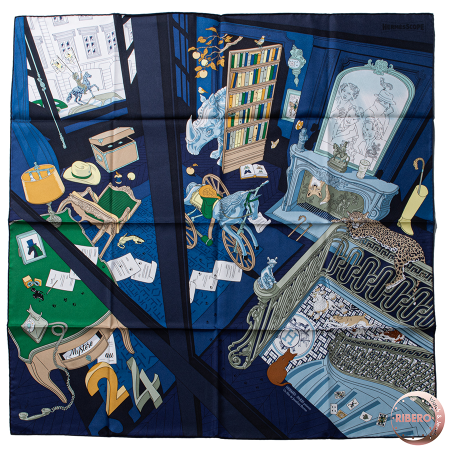 エルメス カレ90　Mystere au 24 24番地のミステリー 004106S 03 スカーフ 2024SS