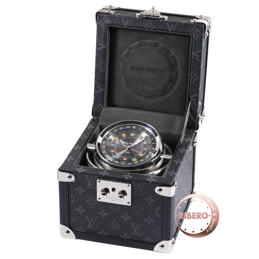 ルイ・ヴィトン タンブールデュアルタイム Q1Q030 置時計