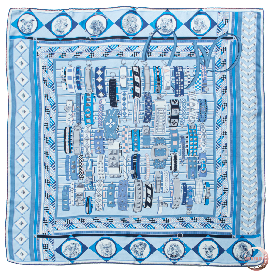 エルメス カレウォッシュ90 Colliers et Chien コリエ エ シアン 073453S 07 スカーフ 2020SS