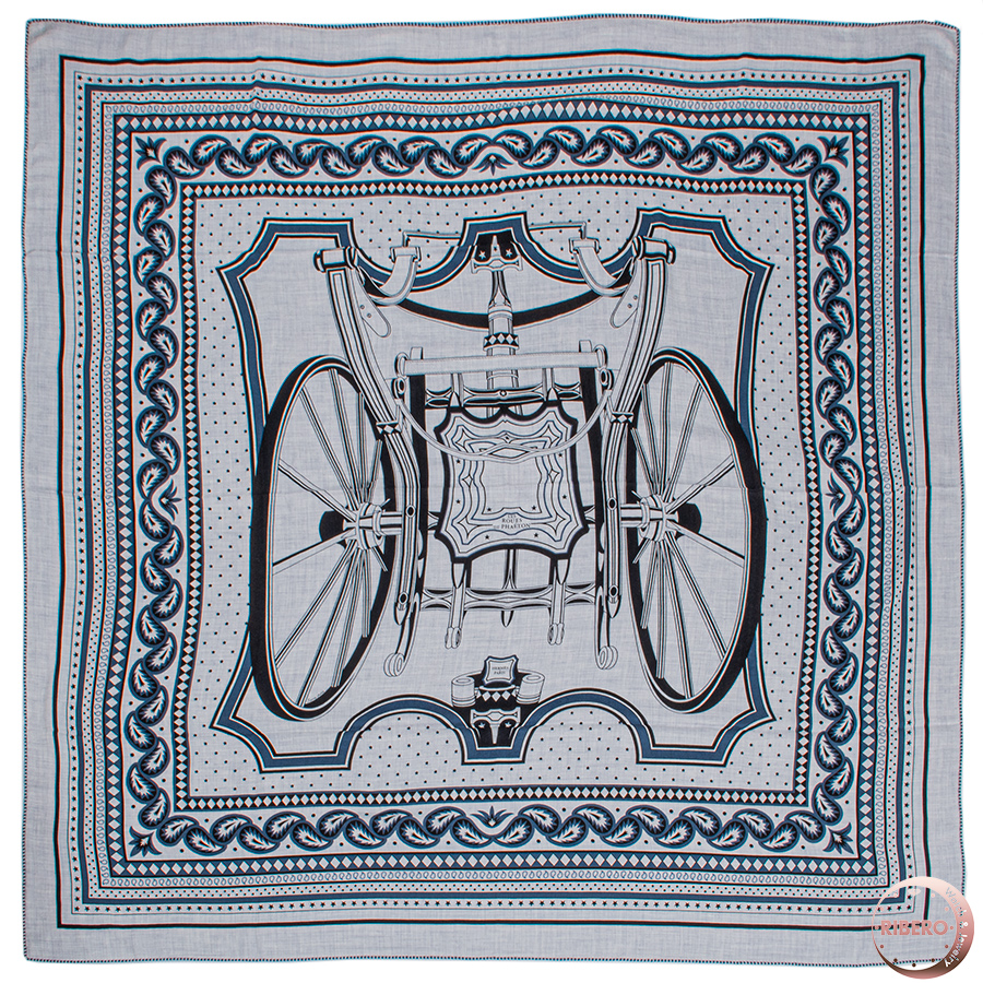 エルメス カレジェアン Les Roues de Phaeton Bandana 四輪馬車の車輪 バンダナ 244170S 10 スカーフ カレ140　カシシル　ストール　ショール 