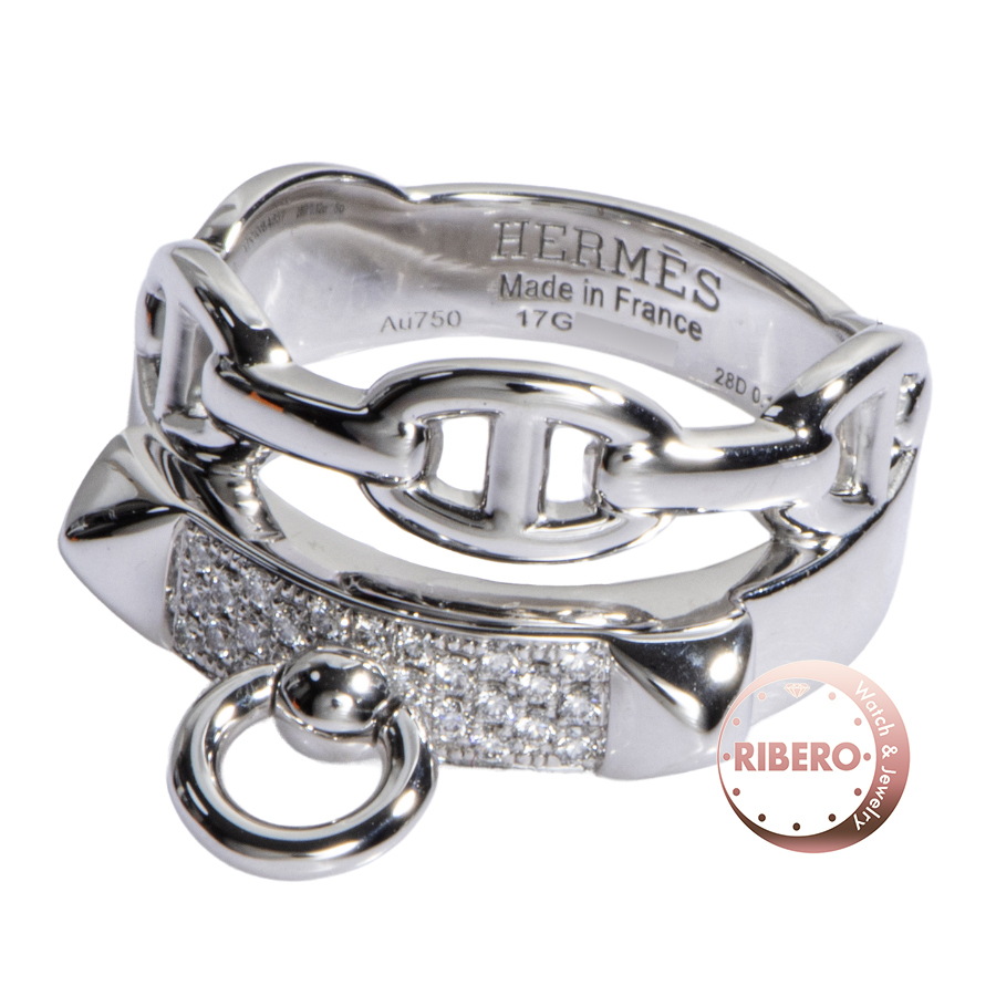 エルメス コリエ ド シアン ドゥブル トゥール リング H213609B リング・指輪