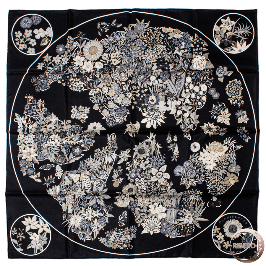 エルメス カレ90　Planifleurs プラニフルール 003965S 13 スカーフ 2023AW