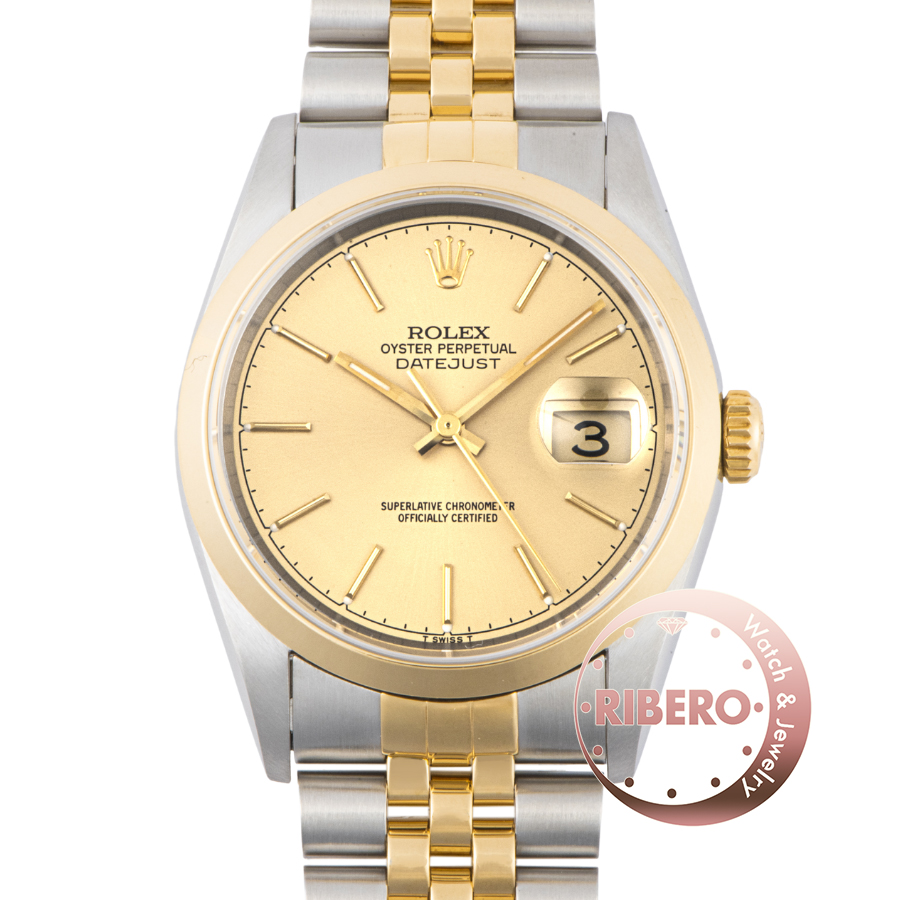 ロレックス デイトジャスト 16203 W番 スムースベゼル